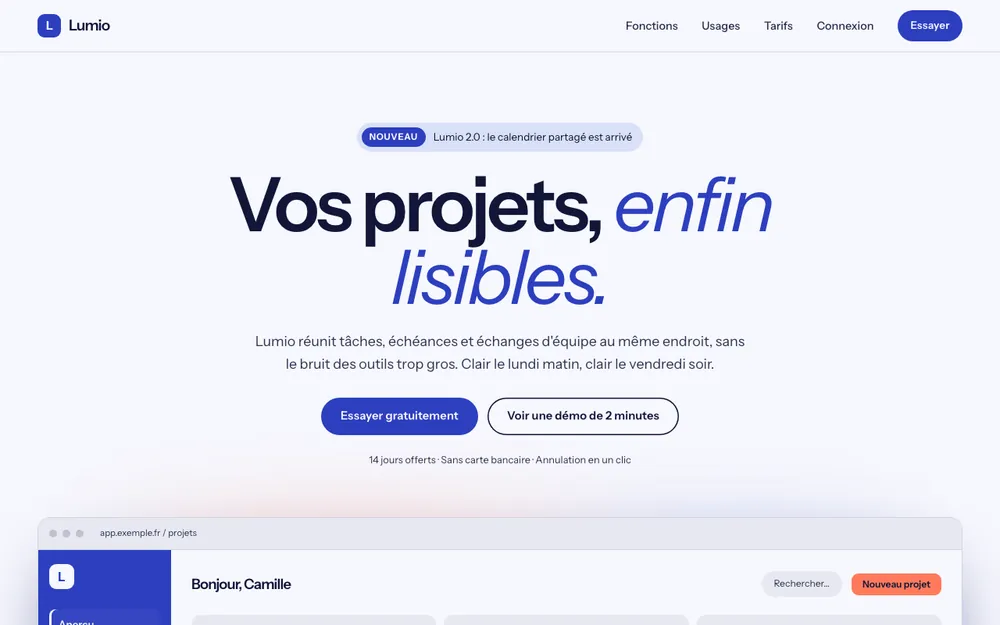 Aperçu de l'univers Application : produit numérique.